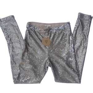 Honey Punch Silver/Gold Sequined Skinny Pants Size Medium